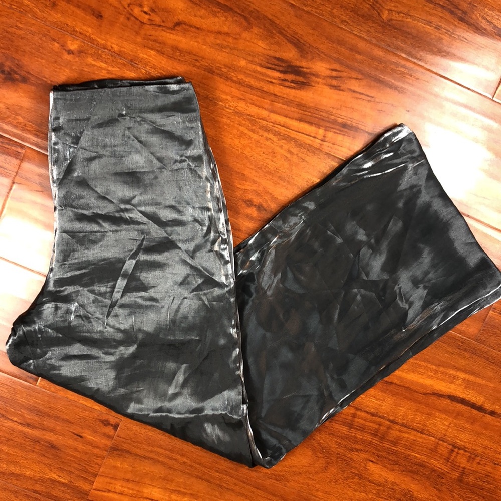 J.R NITES By Caliendo Wide Leg Silver Pants Size 12 Inseam 30"
